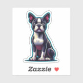 Sticker en vinyle de Boston Terrier (Feuille)