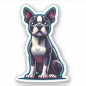 Sticker en vinyle de Boston Terrier (Devant)