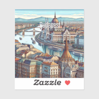 Sticker en vinyle de Budapest Hongrie 3 pouces