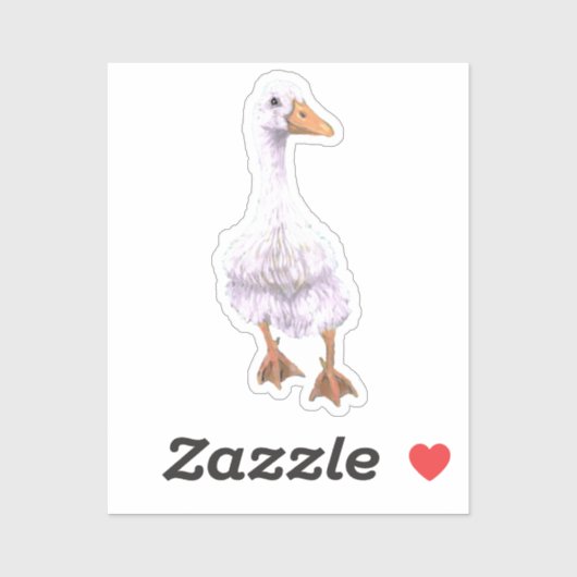 Sticker en vinyle de canard blanc (Feuille)