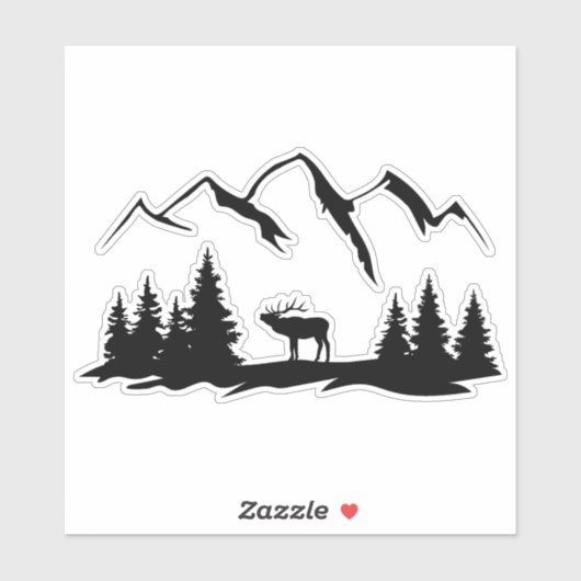 Sticker en vinyle de cerf. (Feuille)