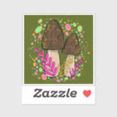Sticker en vinyle de champignon Morel (Feuille)