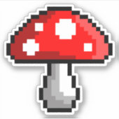 Sticker en vinyle de champignons Pixel (Devant)