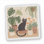 Sticker en vinyle de chat noir adorable | "Panthèr (Devant)