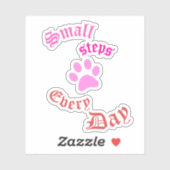 Sticker en vinyle de chat | Petites Étapes Tous Le (Feuille)