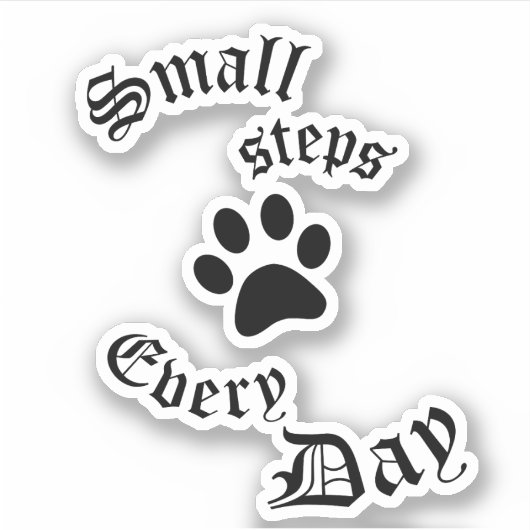 Sticker en vinyle de chat | Petites Étapes Tous Le (Devant)