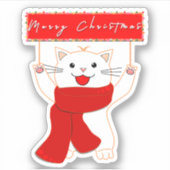 Sticker en vinyle de chat très agréable | Joyeux N (Devant)