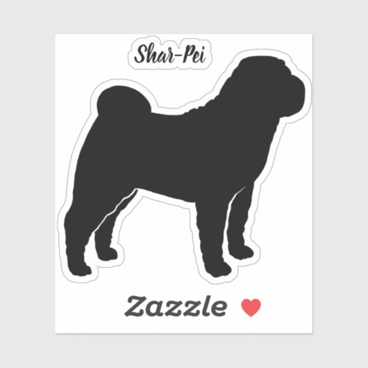 Sticker en vinyle de chien Shar Pei chinois (Feuille)