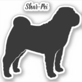 Sticker en vinyle de chien Shar Pei chinois (Devant)