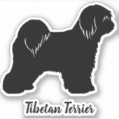 Sticker en vinyle de chien tibétain Terrier (Devant)