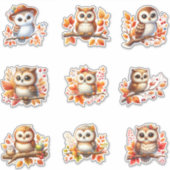 Sticker en vinyle de chouette (Devant)