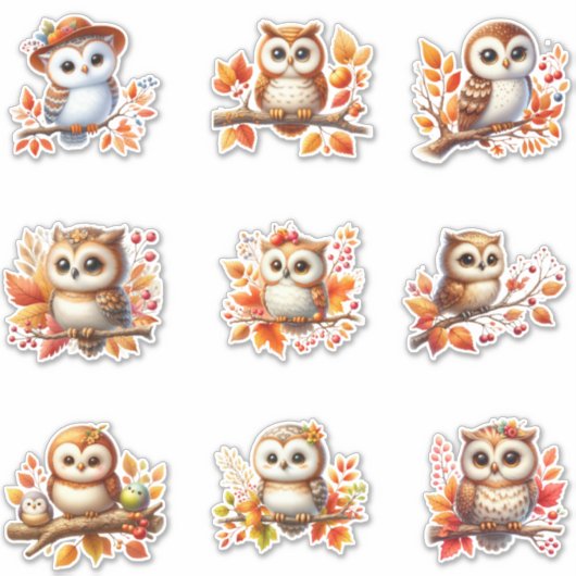 Sticker en vinyle de chouette (Devant)
