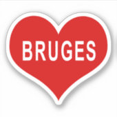 Sticker en vinyle de coeur de BRUGES Red Love (Devant)