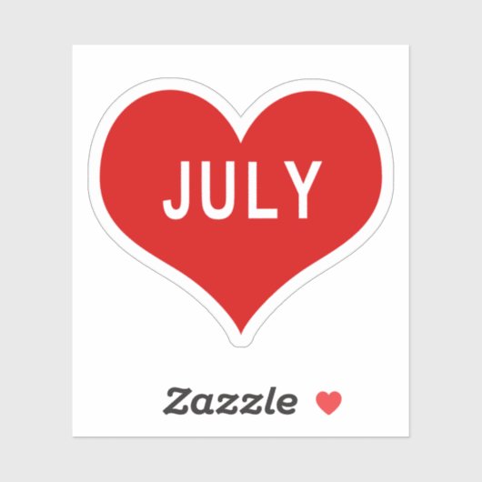 Sticker en vinyle de coeur de JULY Red Love (Feuille)