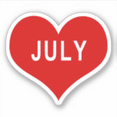 Sticker en vinyle de coeur de JULY Red Love (Devant)