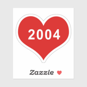 Sticker en vinyle de coeur de l'amour rouge 2004