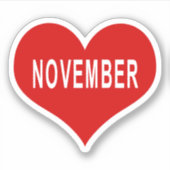 Sticker en vinyle de coeur de l'amour rouge de NOV (Devant)