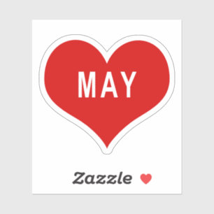 Sticker en vinyle de coeur de MAY Red Love