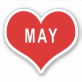 Sticker en vinyle de coeur de MAY Red Love (Devant)
