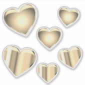 Sticker en vinyle de coeur d'or (Devant)