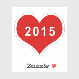 Sticker en vinyle de coeur rouge 2015