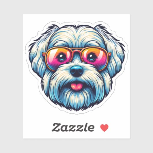 Sticker en vinyle de Cravate maltaise Bow (Feuille)