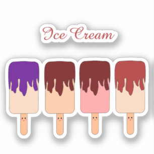 Sticker en vinyle de crème glacée Kawaii