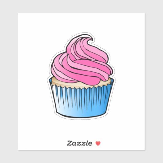 Sticker en vinyle de cupcake (Feuille)