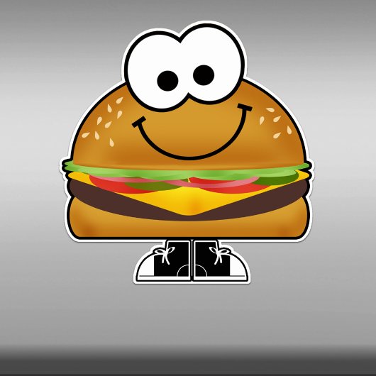Sticker en vinyle de Cutie Cartoon Cheeseburger