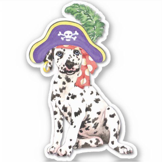 Sticker en vinyle de Dalmatie pirate (Devant)