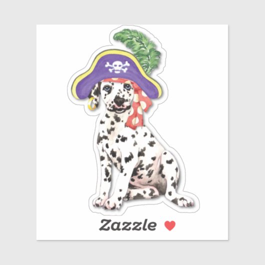 Sticker en vinyle de Dalmatie pirate (Feuille)