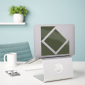 Sticker en vinyle de diamant vert mousse (Ordinateur portable sur le bureau)