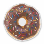 Sticker en vinyle de Donut Sprinkate de chocolat (Devant)
