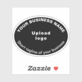 Sticker en vinyle de forme ovale noire (Feuille)
