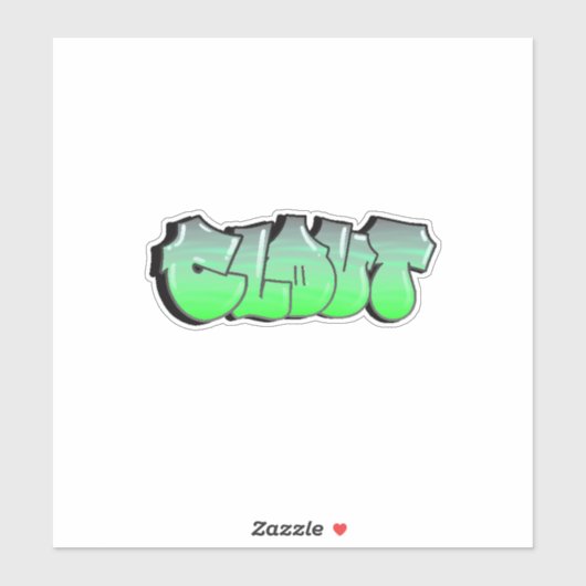 Sticker en vinyle de graffiti "Clout" personnalisé (Feuille)