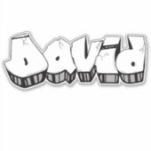 Sticker en vinyle de graffiti "David" personnalisé (Devant)