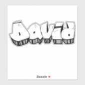 Sticker en vinyle de graffiti "David" personnalisé (Feuille)
