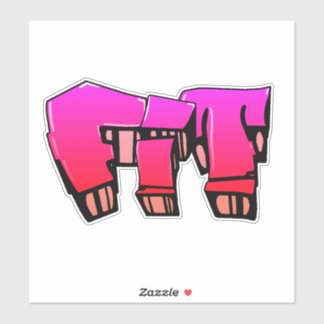 Sticker en vinyle de graffiti "Fit" personnalisé