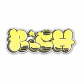 Sticker en vinyle de graffiti "riche" sur mesure (Devant)