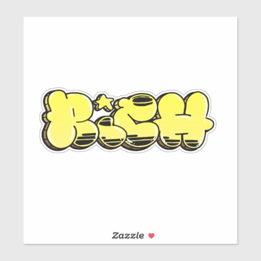 Sticker en vinyle de graffiti "riche" sur mesure (Feuille)