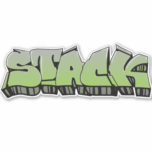 Sticker en vinyle de graffiti "Stack" sur mesure (Devant)