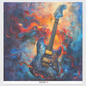 Sticker en vinyle de guitare électrique (Feuille)