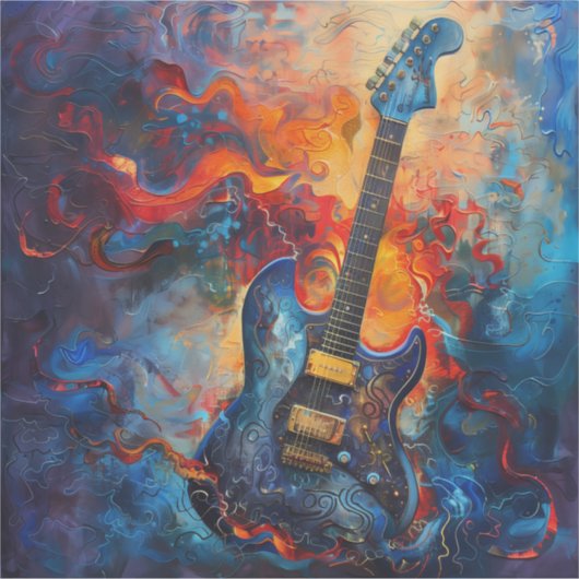 Sticker en vinyle de guitare électrique (Devant)