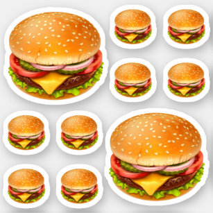 Sticker en vinyle de hamburger américain