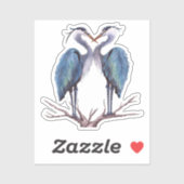 Sticker en vinyle de Héron Bleu (Feuille)