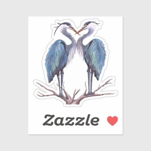 Sticker en vinyle de Héron Bleu (Feuille)