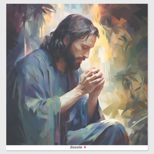 Sticker en vinyle de Jésus (Feuille)