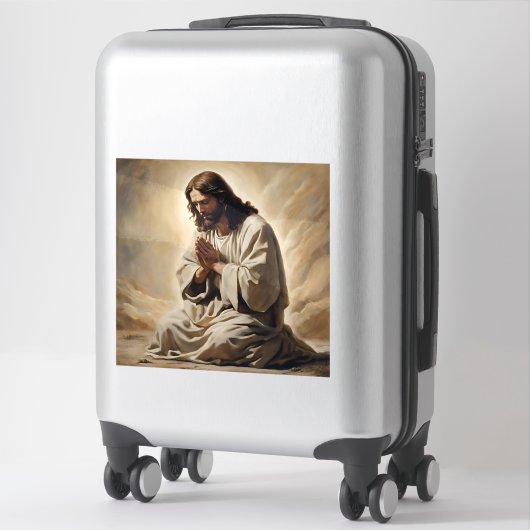 Sticker en vinyle de Jésus (Sur valise)