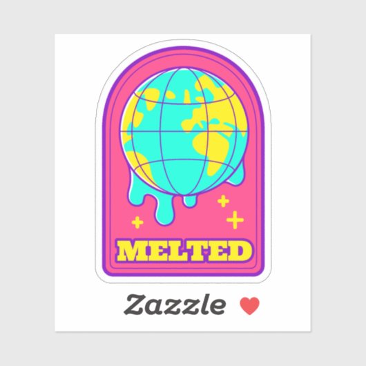 Sticker en vinyle de la Terre fondu (Feuille)