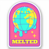 Sticker en vinyle de la Terre fondu (Devant)